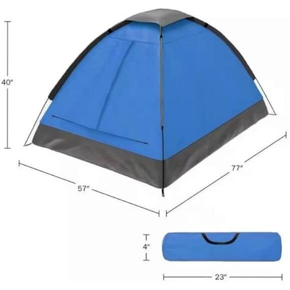 2 Person Dome Tent – Easy Set Up Shelter with Rain Fly and Carry Bag for Camping - Picture 12 of 12